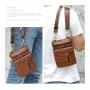 Ekphero Men Vintage Genuine Leather Shoulder Bag Small Messenger Bags Large Capacity Business Casual Crossbody Bag
