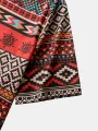 ChArmkpR Mens T-shirts Smile Geometric Ethnic Pattern Curved Hem Short Sleeve Tshirts