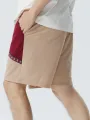 Mens Ethnic Ribbon Color Block Stitching Loose Drawstring Shorts