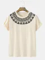 ChArmkpR Mens Geometric Tribal Stitching Short Sleeve Soft T-Shirts