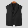 INCERUN Men Waistcoats Solid Color Sleeveless Vest Coat Fashion Design Button Mens Suits Party Casual Male Clothing Top