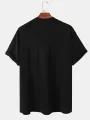 Mens Street Letter Smile Graphics 100% Cotton Short Sleeve T-Shirt