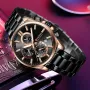 CURREN Men Multifunction Waterproof Luminous Hands Quartz Watch Chronograph Date Stainless Steel Business Casual Wristwatch
