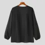 INCERUN Men Flowers Print V-neck Long Sleeve Shirt Comfy Loose Fit Top Shirt for Men Plus Size, Spring Fall