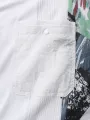 ChArmkpR Mens Abstract Print Patchwork Button Pocket Short Sleeve T-Shirts