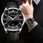 CURREN Simple Business Men Quartz Watch Comfortable Leather Strap Waterproof Auto Date Wristwatch
