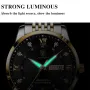 POEDAGAR Luxury Rhinestone Business Men Quartz Watch Calendar Week Luminous Pointer Leather Strap Waterproof Wristwatch