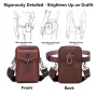 BULLCAPTAIN Genuine Leather Men's Waist Bags Crossbody Bages Multifunctional 7-inch Mobile Phone Practical Bag for Male Casual Shoulder Messenger Bages