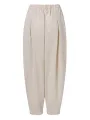 Women Loose 100% Cotton Ankle Length Solid Color Wide Legged Casual Pants