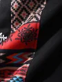 Mens Tribal Patchwork Japanese Letter Pocket Drawstring Pants