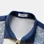 ChArmkpR Mens Shirt Vintage Geometric Print Patchwork Lapel Short Sleeve Shirts Summer Holiday Beach Shirt