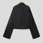 Men Irregular Flared Long Sleeve Lapel Collar Loose Fit Shirt