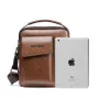 WEIXIER Men's Crossbody Bag PU Leather Hand Bag for Men Messenger Bags Waterproof Backpacks Business Casual Single Shoulder Bag