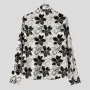 INCERUN Mens Floral Print Fringe Patchwork Long-Sleeve Shirt Fashion Tassel Deco Lapel Top for Male S-5XL