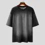 INCERUN Mens Gradient Short-Sleeve T-Shirt Fashion Daily Comfortable Crew Neck Tshirt for Couple