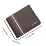 Men's Short Thin Wallet Soft Leather Multi-Card Slots Coin Purse Cross Pattern Horizontal Stitch Large Capacity Fashion Wallet