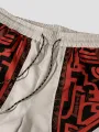 ChArmkpR Mens Pants Ethnic Tribal Print Patchwork Loose Drawstring Waist Trousers