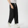 INCERUN Men Pants Retro Casual Wide Leg Cotton Linen Loose Pants Casual Solid Color Men's Pants