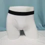 Men's 3-Pack Cotton Boxer Briefs with Comfortable Flex Waistband Breathable Solid Color Panties Boxershorts Comfy Open Front Crotch Underwear Male Sports Underpants Shorts