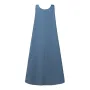 ZANZEA Women Fashion Denim Overalls Dress Summer Sleeveless Casual Loose Sundress Solid Color Maxi Dress With Pockets