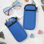Portable Soft Zipper Glasses Bag with Buckle Lightweight Double Pockets Case can Store Mobile Phones, Headphones, Bank Cards Mini Storage Bag