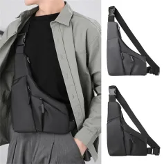 Fashion Anti-Theft Men's Chest Bag Casual Outdoor Sports Waterproof Cycling Triangle Sling Bag with Multiple Compartments