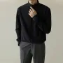 INCERUN Men Solid Color Standing Collar Long Sleeve Shirt Classic Comfortable Casual Shirt for Men Large Size S-5XL