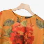 ZANZEA Women's 2pcs Suits Floral Short Sleeve O-Neck Top Elastic Waist Wide Leg Trousers Vintage Sets