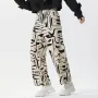 INCERUN Men Print Pants Casual Fashion Straight Legged Trousers for Men Large Size S-5XL