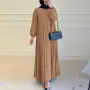 ZANZEA Fashion Women Ethnic Dress Elegant Lantern Sleeve Maxi Dresses Plain A-Line Sundress