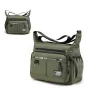 Men's Large Capacity Business Casual Crossbody Bag Multiple Pockets Soft Lightweight Nylon Fabric Adjustable Strap Messenger Bag