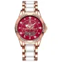POEDAGAR Women's Luxury Rhinestones Swan Quartz Watch Waterproof Luminous Fashion Date Dial Analog Ceramic Band Wrist Watch