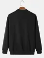 ChArmkpR Mens Smile Face Print Patchwork Crew Neck Pullover Sweatshirts