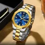 POEDAGAR Fashion Waterproof Business Quartz Watch Calendar Week Luminous Stainless Steel Strap Men Wristwatch