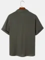 ChArmkpR Mens Shirt Solid Casual Lapel Collar Short Sleeve Shirts Summer Casual Beach Shirts