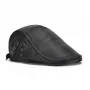 Collrown Berets Mens Flat Caps Genuine Leather Duck Tongue Cap Classic Adjustable Casual Driving Cabbie Hat
