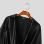 INCERUN Mens Shirts Solid Color Long Sleeve Top Shirts Summer Fashion Stacked Neck Top Shirts Party Male Clothing