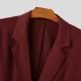 INCERUN Mens Metal Button Detail Solid Color Long-Sleeve Blazer Business Casual Suit for Male