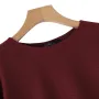 ZANZEA Daily Style Women Knitted Long Sleeve Crew Neck T-shirt Casual Solid Loose Work Tops