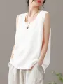 ZANZEA Plus Size Womens Tank Top Solid Crew Neck Sleeveless Casual Women Tanks