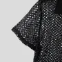 INCERUN Mens Shirts Solid Color Hollow Out Lapel Top Shirts Summer Cool Party Top Fashion Male Clothing