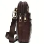 Ekphero Men's Genuine Leather Crossbody Bag with Zipper Mobile Phone Shoulder Bag Small Travel Waist Bag Multi-Pockets Male Belt Waist Packs