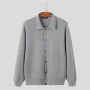 INCERUN Mens Lapel Sweaters Solid Color Knitted Coat Daily Casual Button Sweaters Coat Male