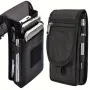 Outdoor Casual Wear-resistant Nylon Waist Bag Portable 3-compartment Layered Phone Bag Men's Belt Loop Pouch Large Capacity Wallet