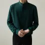 INCERUN Men Solid Color Standing Collar Long Sleeve Shirt Classic Comfortable Casual Shirt for Men Large Size S-5XL