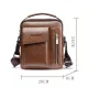 WEIXIER Men's Crossbody Bag PU Leather Hand Bag for Men Messenger Bags Waterproof Backpacks Business Casual Single Shoulder Bag
