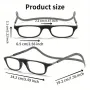 1 Pcs Lightweight Portable Soft Tape Hanging Neck Magnetic Reading Glasses Comfortable HD Anti-blue Light Presbyopia Glasses