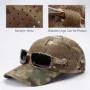 1PC Men Camouflage Baseball Cap with Hook Loop Summer Breathable Sun Hat for Fishing Hiking Outdoor Sports Easy for Hold Sunglasses