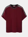 ChArmkpR Mens Two-piece Suits Ethnic Geometric Piped Stitching Crew Neck Two Pieces Outfits