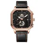 CRRJU Men's Luminous Waterproof Sports Watch Square Dial Chronograph Business Casual Quartz Wristwatches